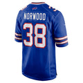 B.Bills #38 Tre Norwood Royal HOLBERT Team Game Jersey