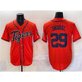 Detroit Tigers #29 Tarik Skubal Orange HOLBERT With Patch Cool Base Stitched Jersey