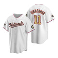Washington Nationals #11 Ryan Zimmerman White Gold HOLBERT 2019 World Series Champions Stitched Cool Base Jersey