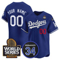 Custom Los Angeles Dodgers ACTIVE PLAYER Royal HOLBERT 2024 World Series With Fernando Memorial Patch Limited Stitched Jersey