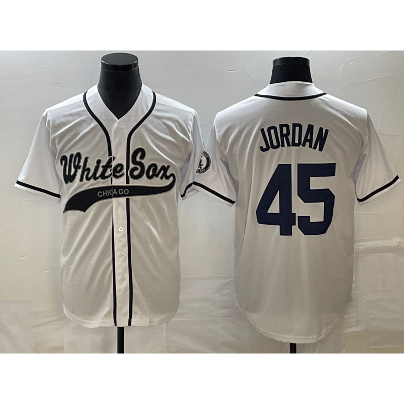 Chicago White Sox #45 Michael Jordan White HOLBERT Cool Base Stitched Jersey