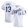 Kansas City Royals #13 Salvador Perez Player White HOLBERT Alt Limited Elite Home Stitched Jerseys