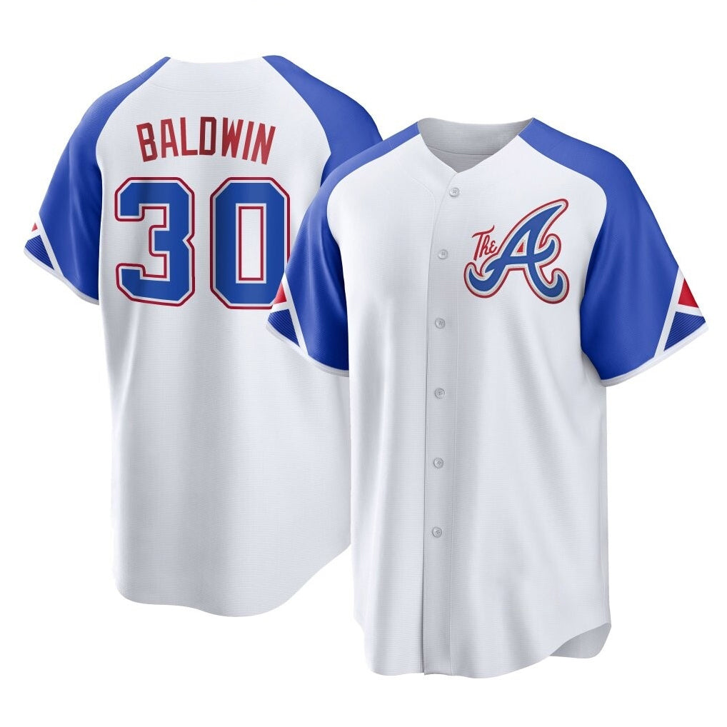 Atlanta Braves #30 Drake Baldwin Player White HOLBERT City Connect Home Game Stitched Jerseys