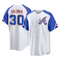Atlanta Braves #30 Drake Baldwin Player White HOLBERT City Connect Home Game Stitched Jerseys