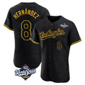 Los Angeles Dodgers #8 Enrique Hern¨¢ndez Player Black HOLBERT World Series Snake Skin City Limited Elite Home Stitched Jerseys