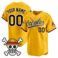 Custom Baltimore Orioles x One Piece Gold HOLBERT Vapor Premier Limited Jersey - Stitched
