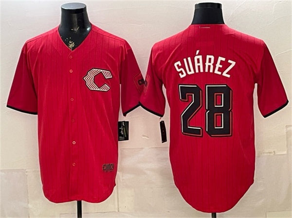 Cincinnati Reds #28 Eugenio Su¨¢rez Red HOLBERT 2026 City Connect Stadium Stitched Jersey