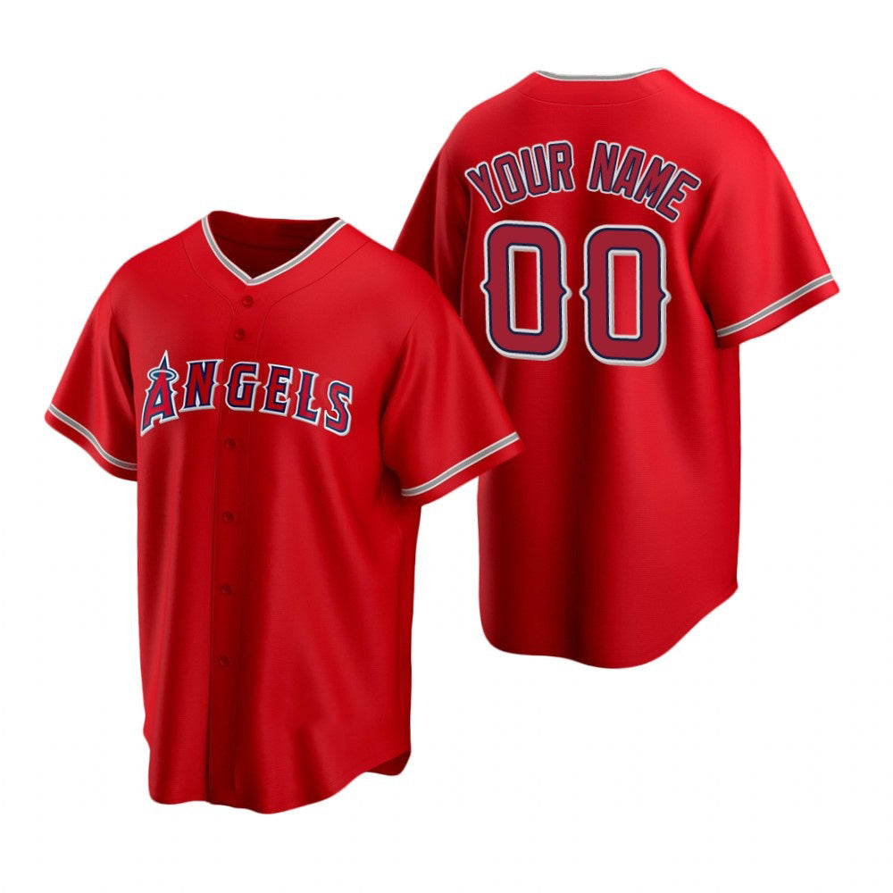 Custom Los Angeles Angels Red HOLBERT Stitched Cool Base Jersey
