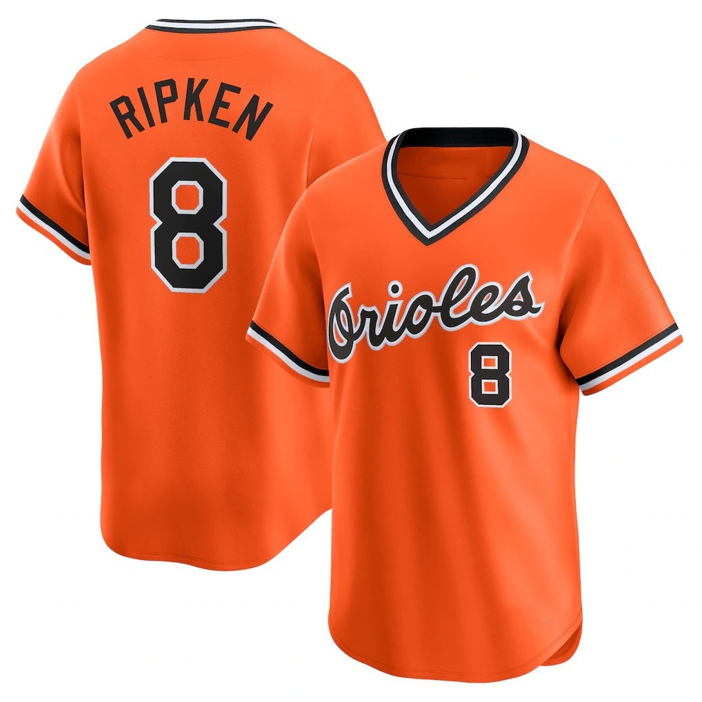 Baltimore Orioles #8 Cal Ripken Jr. Orange HOLBERT Throwback Cooperstown Limited Jersey