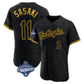 Los Angeles Dodgers #11 Roki Sasaki Player Black HOLBERT World Series Meet Snake Skin City Limited Elite Home Stitched Jerseys