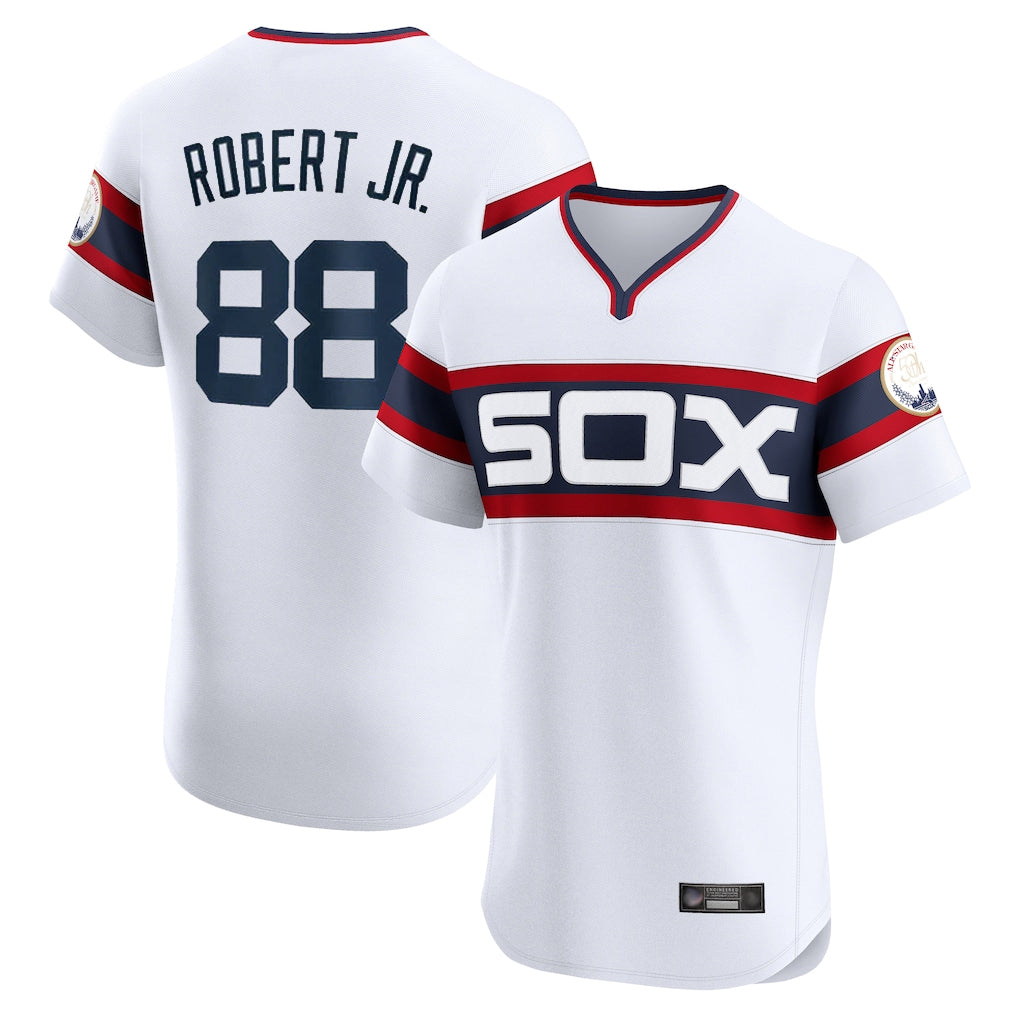 Chicago White Sox #88 Luis Robert Jr Player White HOLBERT T-shirt Limited Elite Home Stitched Jerseys