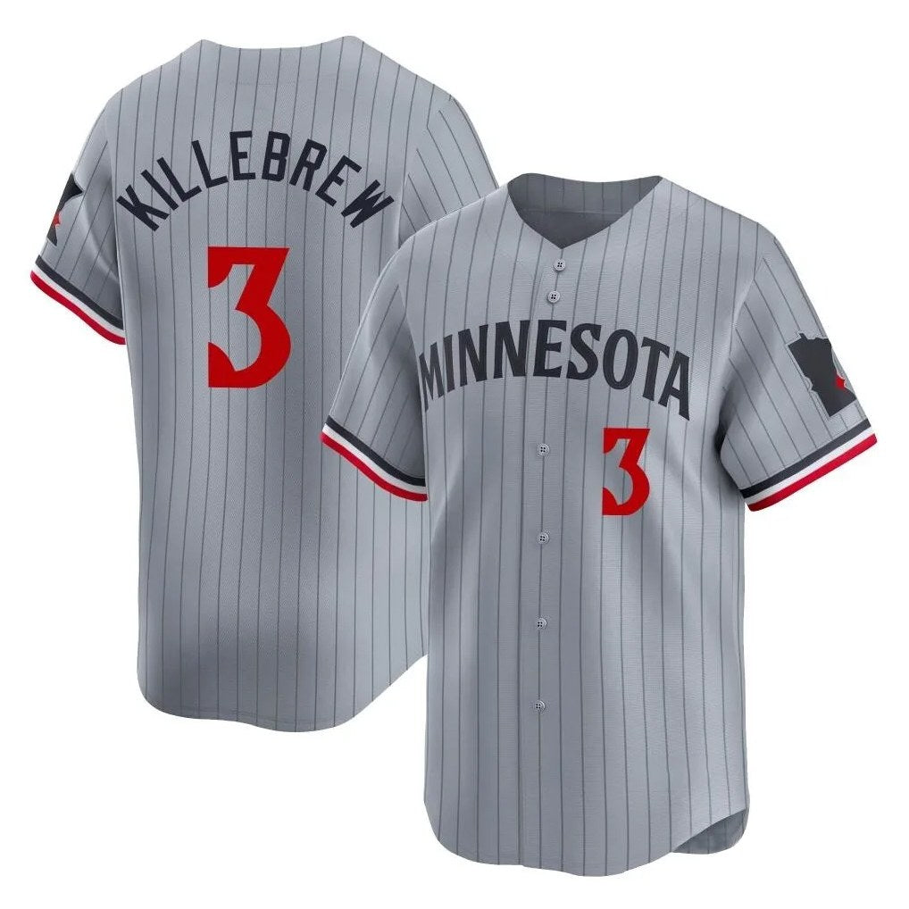 Minnesota Twins #3 Harmon Killebrew Player Gray HOLBERTHome Limited Stitched Jerseys