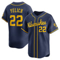 Milwaukee Brewers #22 Christian Yelich Navy HOLBERT Alternate Limited Jersey