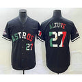 Houston Astros #27 Jose Altuve Number Mexico Black HOLBERT Cool Base Stitched Jersey