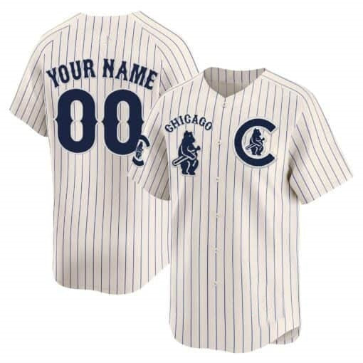 Custom Chicago Cubs Special Vapor Premier Limited Jersey V2 ¨C All Stitched-Cream Pinstripe HOLBERT