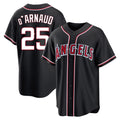 Los Angeles Angels #25 Travis d'Arnaud Player Black HOLBERT Fashion Out Home Game Stitched Jerseys