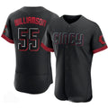 Cincinnati Reds #55 Brandon Williamson Black HOLBERT 2023 City Connect Cool Base Stitched Jersey