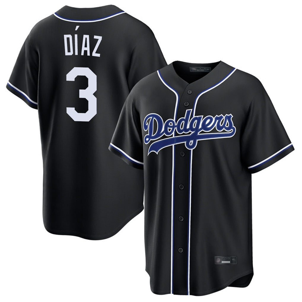 Los Angeles Dodgers #3 Edwin D¨ªaz Player Black HOLBERT Carbon Limited Home Stitched Jerseys