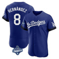 Los Angeles Dodgers #8 Enrique Hern¨¢ndez Player Royal HOLBERT World Series Meet City Connect Elite Home Stitched Jerseys
