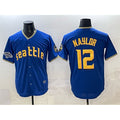 Seattle Mariners #12 Josh Naylor Royal HOLBERT With 2025 AL West Division Champions Patch Limited Stitched jersey