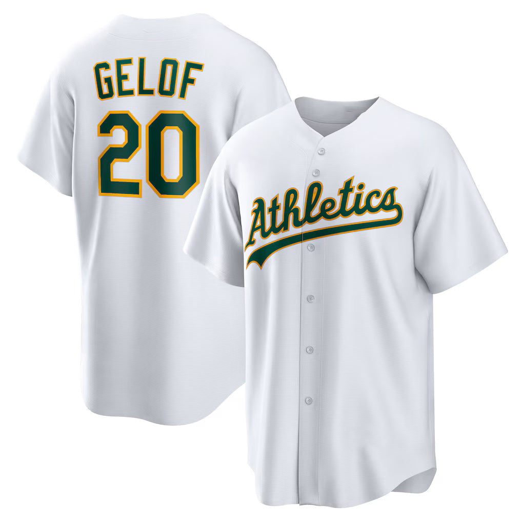 Oakland Athletics #20 Zack Gelof White HOLBERT Home Replica Jersey