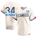 Los Angeles Dodgers #34 Fernando Valenzuela Player Cream HOLBERT City Connect Limited Home Stitched Jerseys