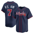 Atlanta Braves #7 Ha-Seong Kim Player Navy HOLBERT Limited Home Game Stitched Jerseys
