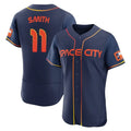 Houston Astros #11 Cam Smith Player Navy HOLBERT City Connect Limited Elite Home Stitched Jerseys