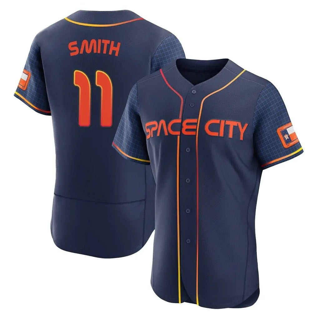 Houston Astros #11 Cam Smith Player Navy HOLBERT City Connect Limited Elite Home Stitched Jerseys