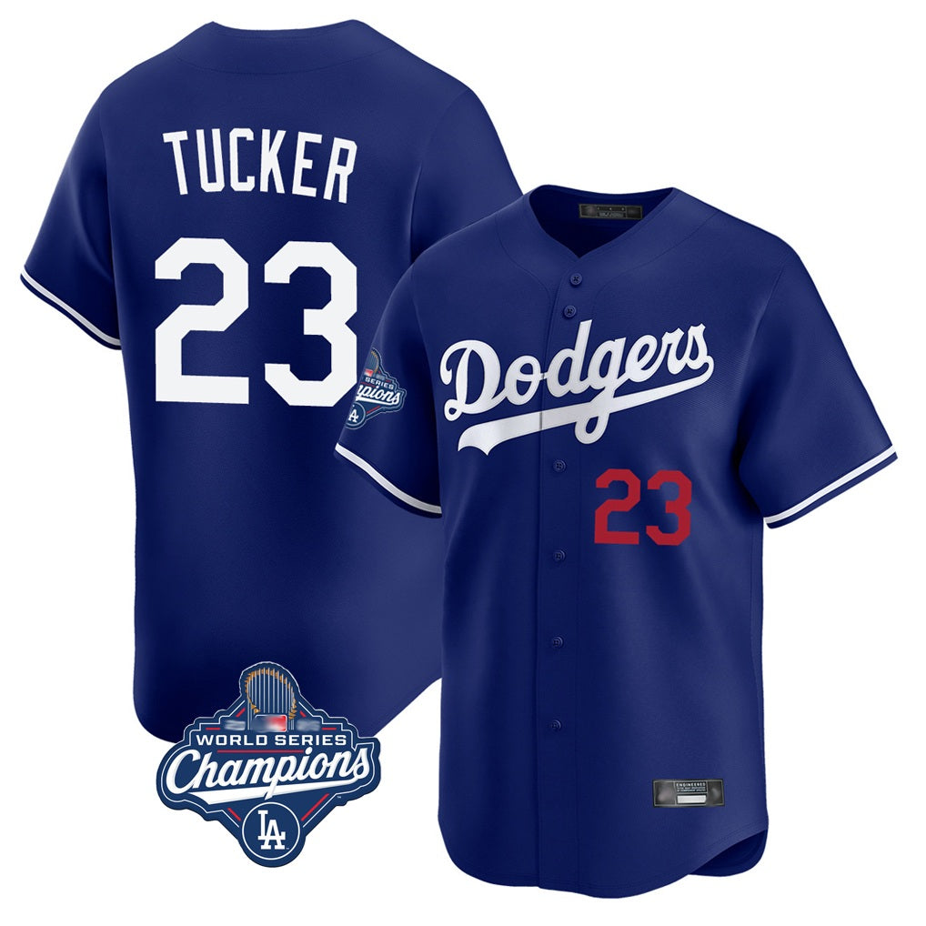 Los Angeles Dodgers #23 Kyle Tucker Player Royal HOLBERT World Series Meet Limited Home Stitched Jerseys