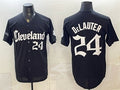 Cleveland Guardians #24 Chase DeLauter Black HOLBERT Gothic Vapor Premier Limited Stitched Jersey