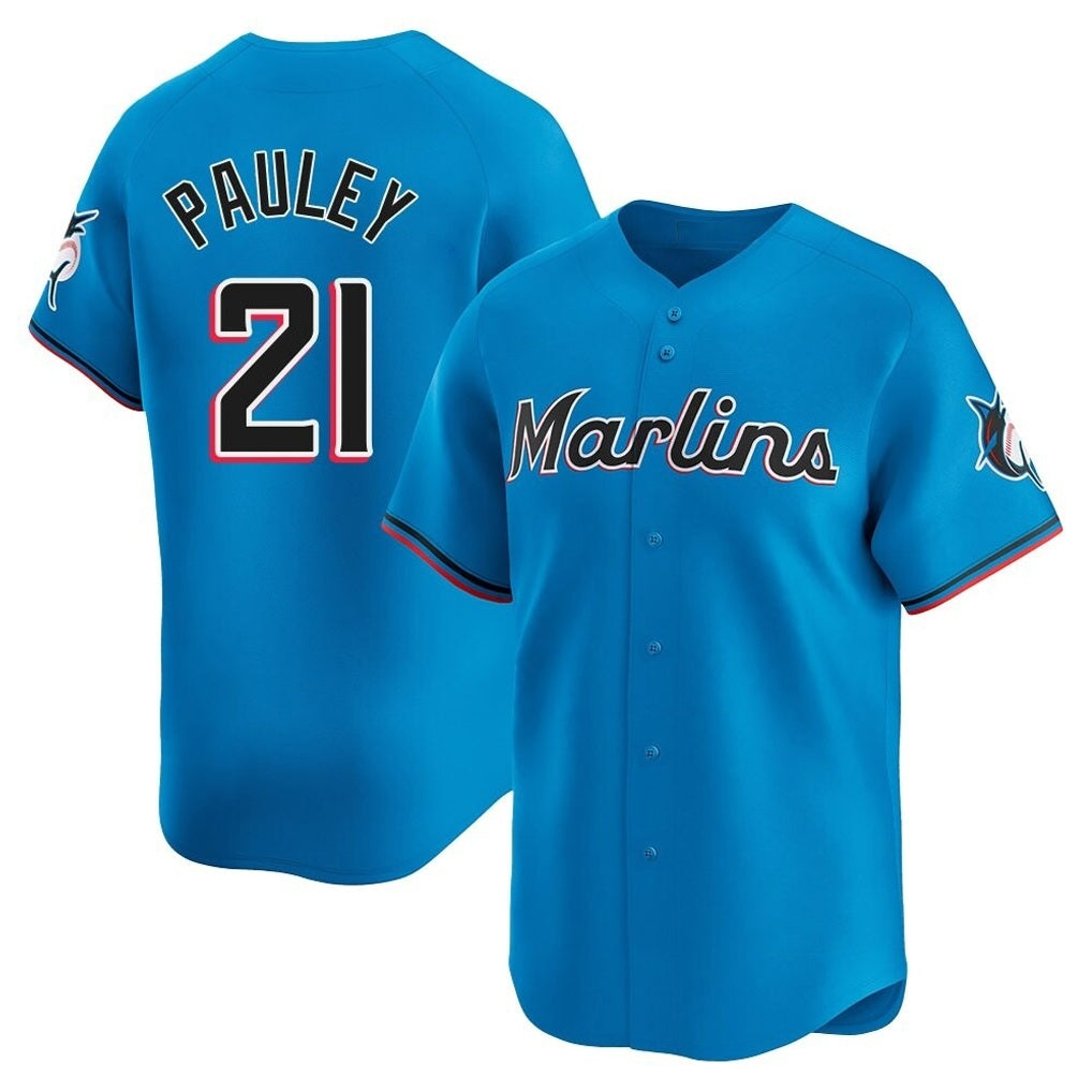 Miami Marlins #21 Graham Pauley Player Blue HOLBERT Home Limited Stitched Jerseys