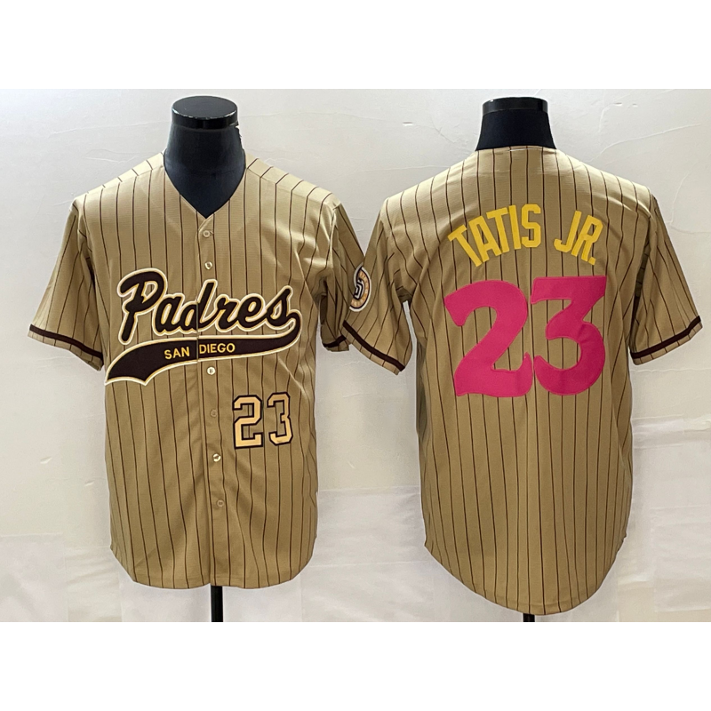 San Diego Padres #23 Fernando Tatis Jr Number Tan HOLBERT NEW 2023 City Connect Cool Base Stitched Jersey