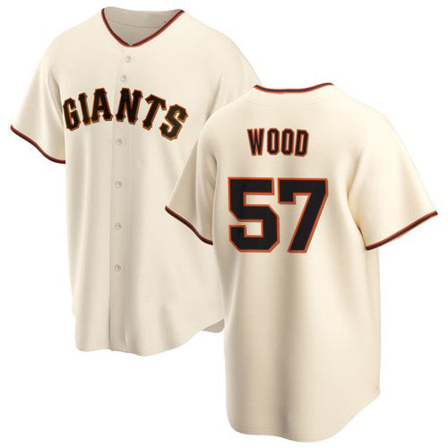 San Francisco Giants #57 Alex Wood Cream HOLBERT Home Jersey