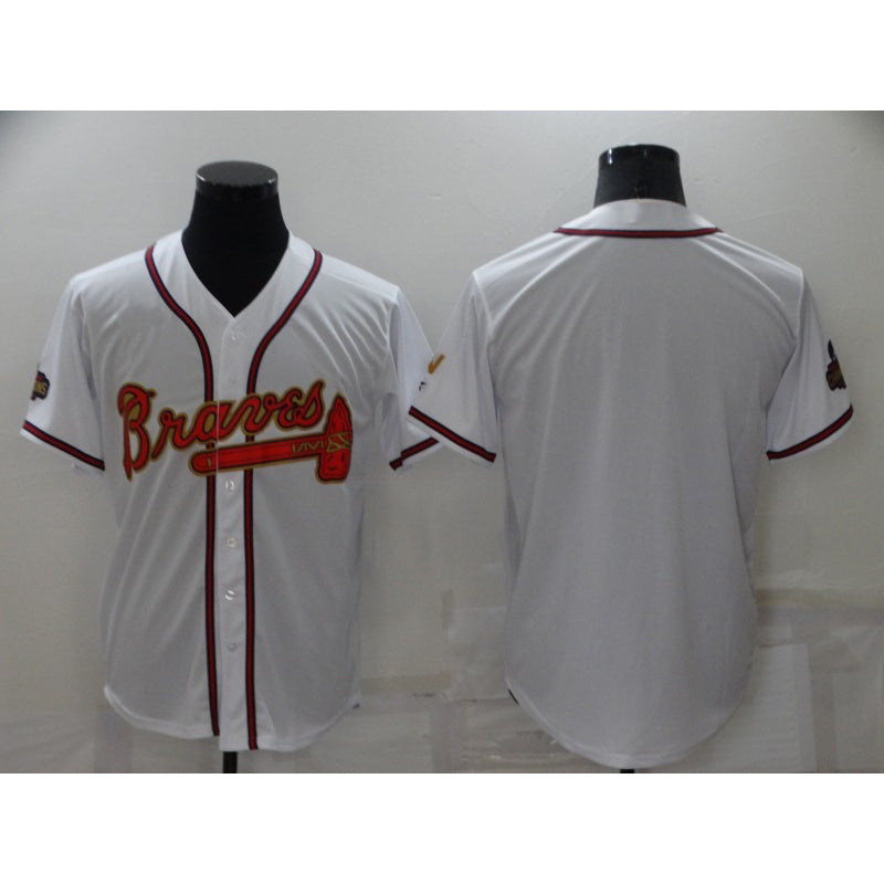 Atlanta Braves Blank 2022 White Gold HOLBERT World Series Champions Program Cool Base Stitched Jersey