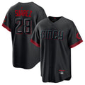 Cincinnati Reds #28 Eugenio Suarez Player Black HOLBERT City Connect Home Game Stitched Jerseys