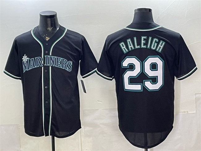 Seattle Mariners #29 Cal Raleigh 2026 Fashion Replica Black HOLBERT Out Stitched Jersey