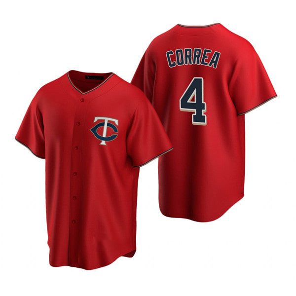 Minnesota Twins #4 Carlos Correa Red HOLBERT Cool Base Stitched Jersey