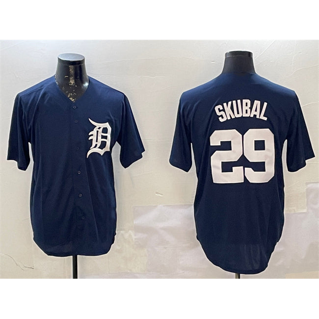 Detroit Tigers #29 Tarik Skubal Navy HOLBERT Cool Base Stitched Jersey