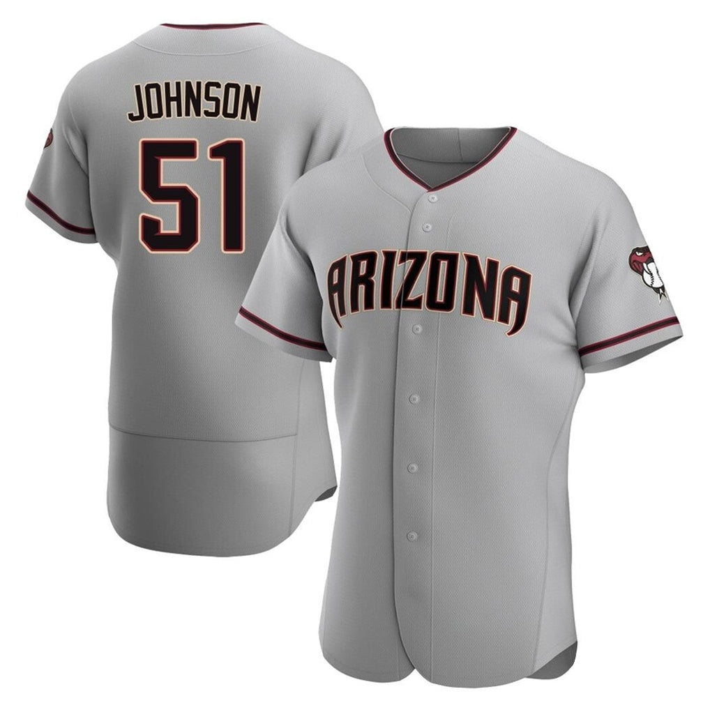 Arizona Diamondbacks #51 Randy Johnson Player Gray HOLBERT Road Limited Elite Home Game Stitched Jerseys