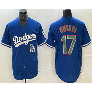 Los Angeles Dodgers #17 Shohei Ohtani Blue Green HOLBERT Stitched Cool Base Jersey 2