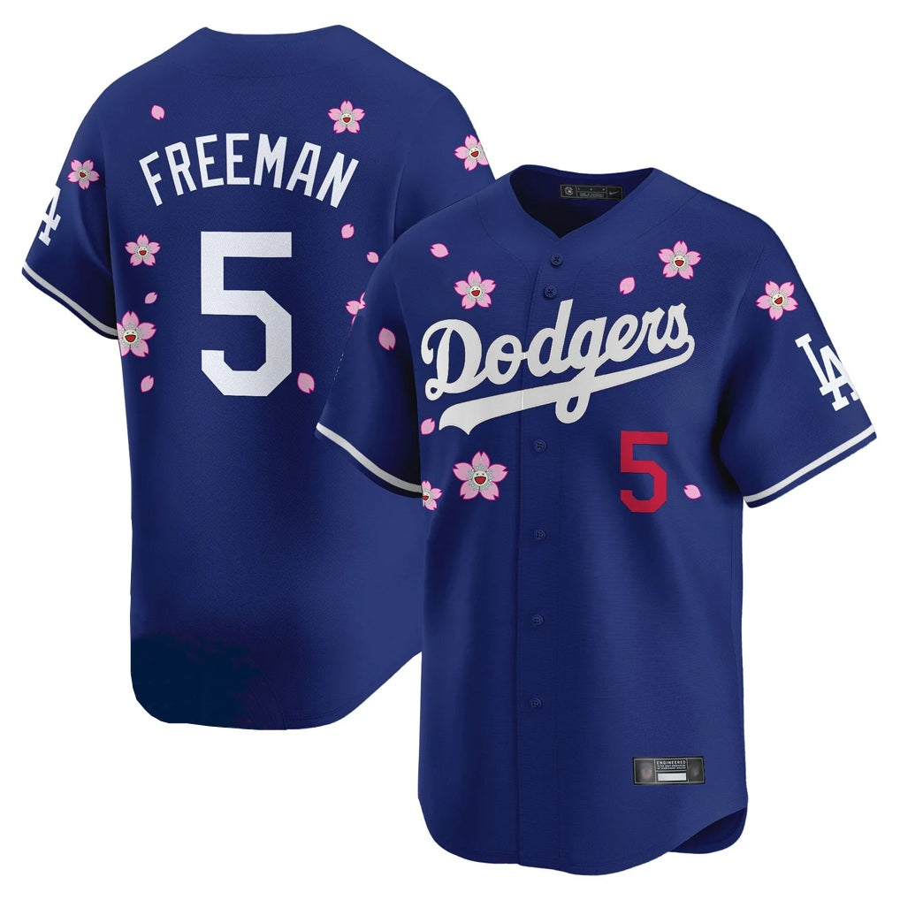 Los Angeles Dodgers #5 Freddie Freeman Player White HOLBERT Tokyo Series Vapor Premier Royal Stitched Jerseys