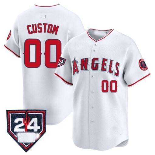 Custom Los Angeles Angels 2024 Spring Training Patch Vapor Premier Limited Jersey ¨C White Red HOLBERT