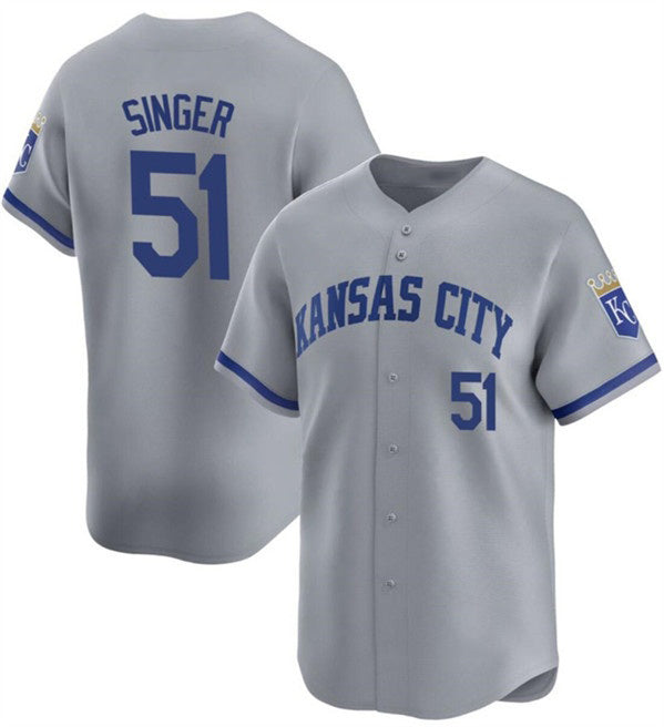 Kansas City Royals #51 Brady Singer Gray HOLBERT Away Stitched Jersey