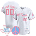 Custom Houston Astros  Love Street & Peace Sign Patch Bubblegum Pink Vapor Premier Limited Jersey ¨C White HOLBERT
