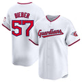 Cleveland Guardians #57 Shane Bieber White HOLBERT Home Limited Stitched Jersey