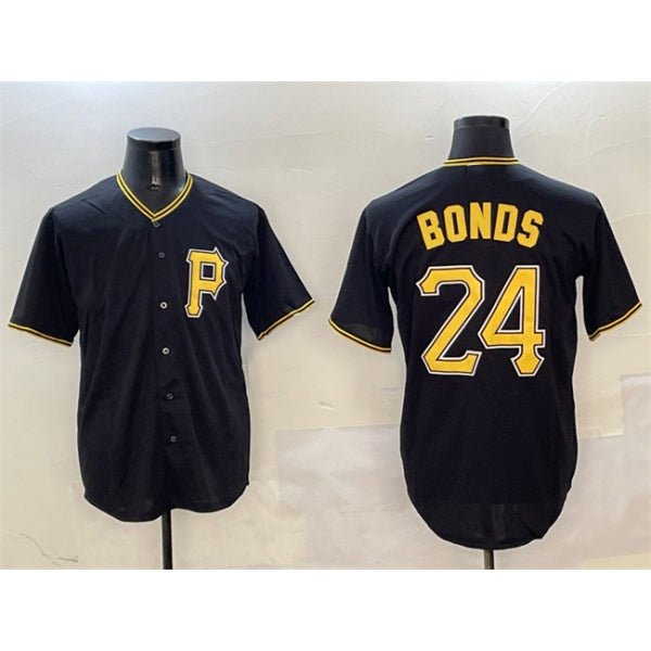 Pittsburgh Pirates #24 Barry Bonds Black HOLBERT Cool Base Stitched Jersey
