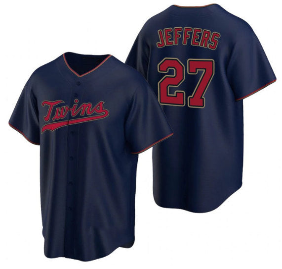 Minnesota Twins #27 Ryan Jeffers Navy HOLBERT Cool Base Stitched Jersey