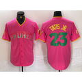 San Diego Padres #23 Fernando Tatis Jr. Pink HOLBERT Cool Base Stitched Jersey 2