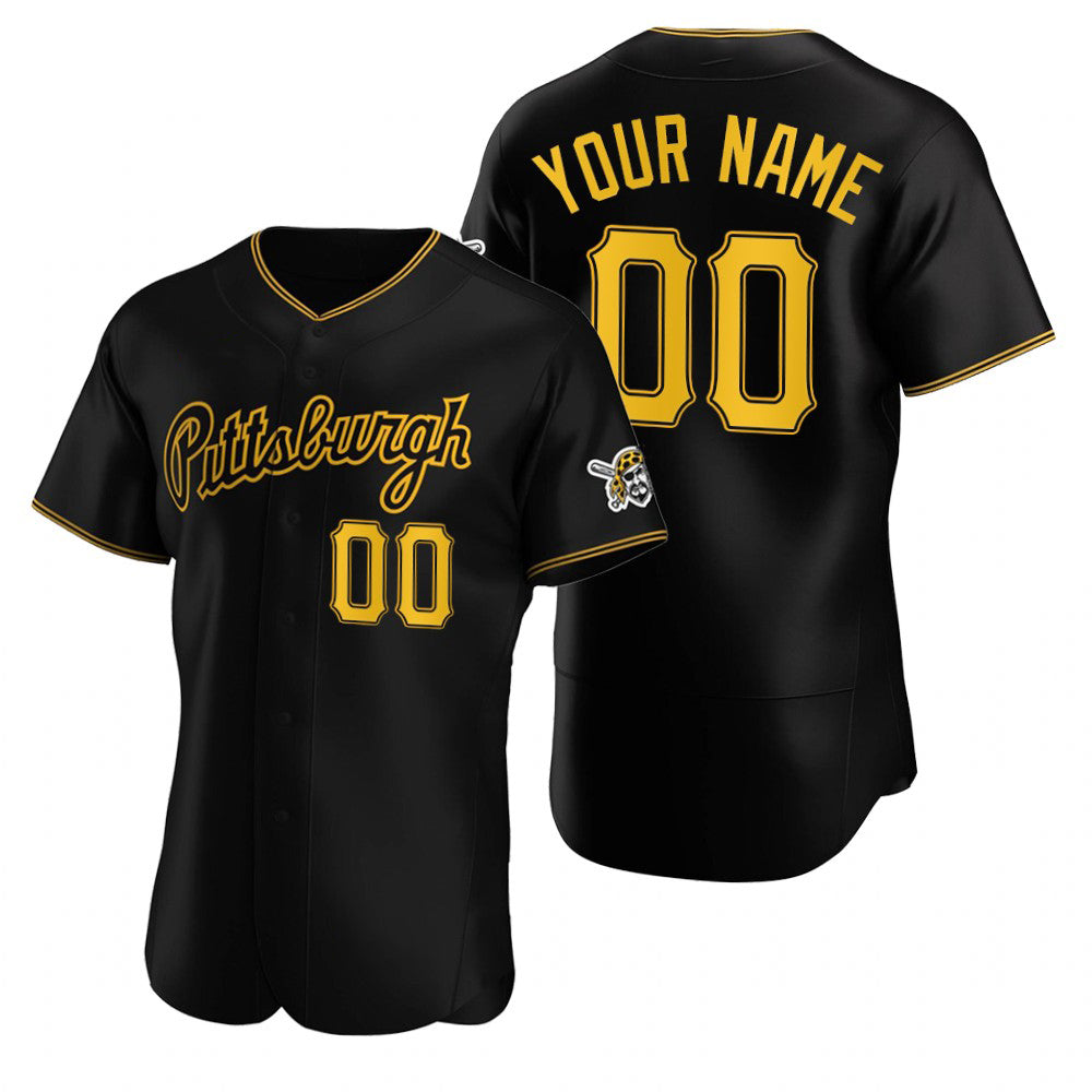 Custom Pittsburgh Pirates Black HOLBERT Stitched Flex Base Jersey